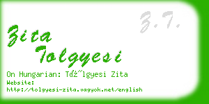 zita tolgyesi business card